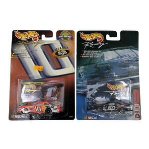 Lot of 2 Hot Wheels NASCAR Diecast Cars #10 Rudd #60 Bodine 1:64 NIB